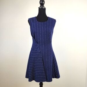 J.O.A. Chic Blue and White Striped Sleeveless Sheath Dress Size M